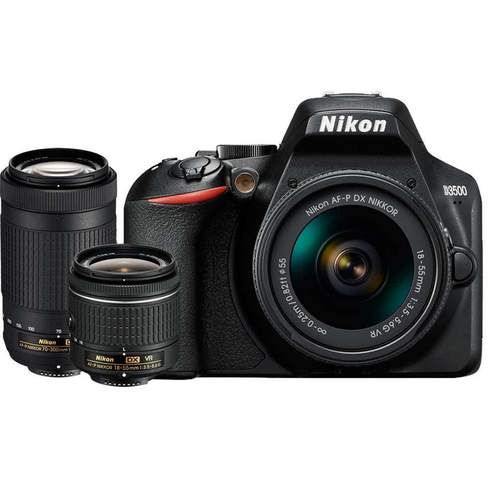 Nikon D20 DX Format DSLR Two Lens Kit with AF P DX NIKKOR 20 20mm  f/20.20 20.20G VR & AF P DX NIKKOR 20 2000mm f/20.20 20.20G ED, Black