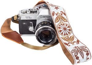 Art Tribute White Woven Vintage Camera Strap for All DSLR Camera