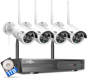 [Expandable 10CH,2K] Hiseeu Wireless Security Camera System with 1TB Hard Drive with One-Way Audio