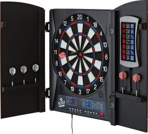 Fat Cat Mercury Electronic Dartboard, Built In Cabinet Doors With Integrated Scoreboard