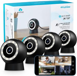LaView 4MP 2K Security Cameras Outdoor Indoor Wired