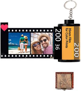 Personalized Keychains with Colorful Picture - Camera Film Roll Key Rings Custom 10 Photo