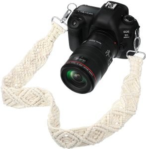 Weewooday Macrame Camera Strap Bag Shoulder Strap Woven Natural Cotton Cord Bag Strap