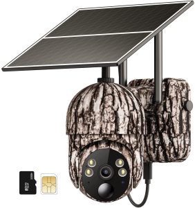 Ebitcam 4G LTE Cellular Trail Cameras Include SD&SIM Card (Verizon/T&T/T-Mobile)&Solar Panel, Game Camera No WiFi with 2K Live Feed on Phone, 360° Full View, Spotlight/Motion Activated, Night Vision