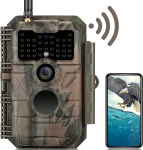 GardePro E6 Trail Camera WiFi 24MP 1296P Game Camera with No Glow Night Vision Motion Activated Waterproof for Wildlife Deer Scouting Hunting or Property Security, Camo