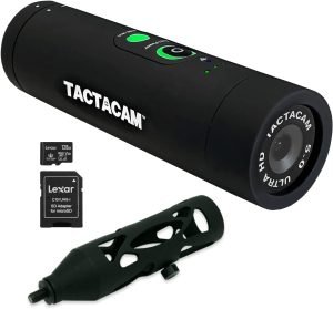 TACTACAM 5.0 Hunting Action Camera Flat Black Stabilizer Mount + Lexar 128GB Micro SD Card