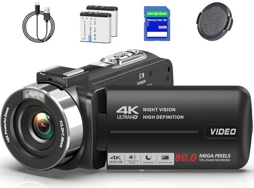 4K Video Camera Camcorder Ultra HD 80MP