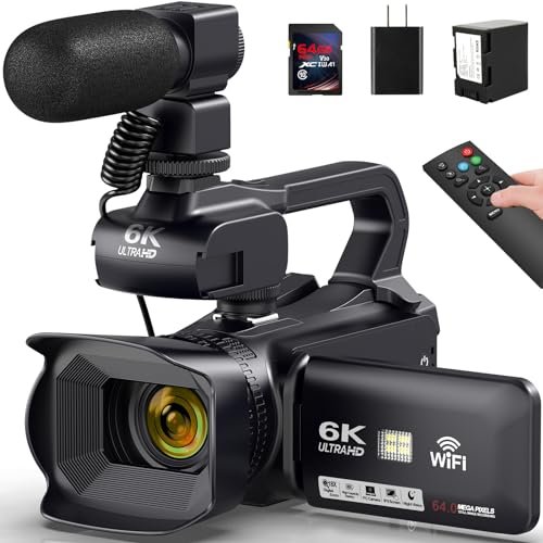 Camcorder Video Camera 6K 64MP IR Night Vision