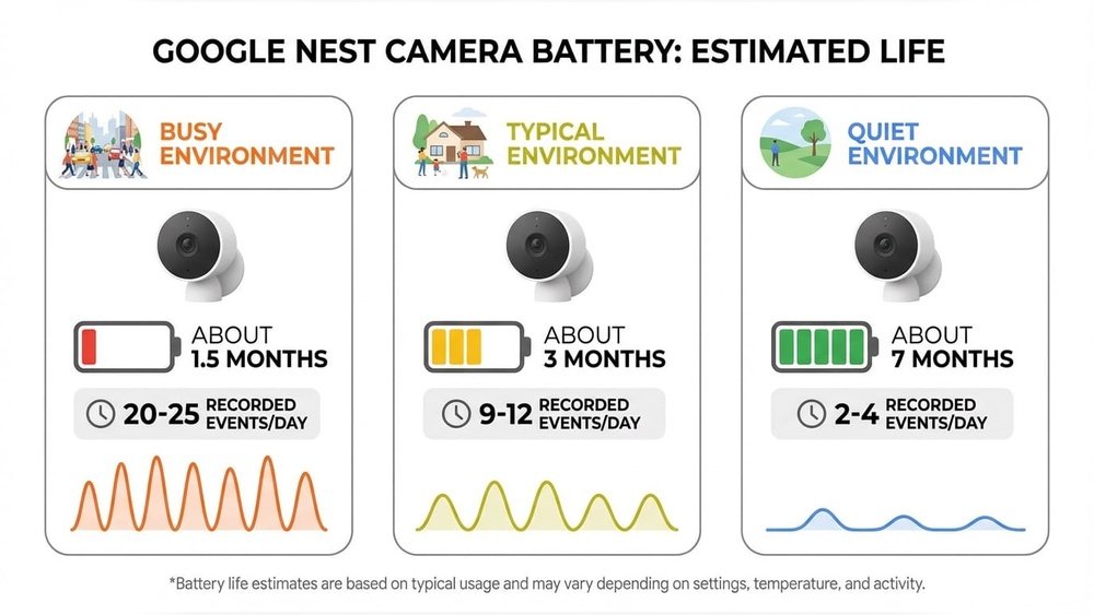 how long do nest camera batteries last