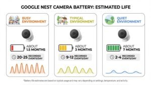 how long does google nest camera battery last
