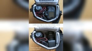 how to put camera in camera bag