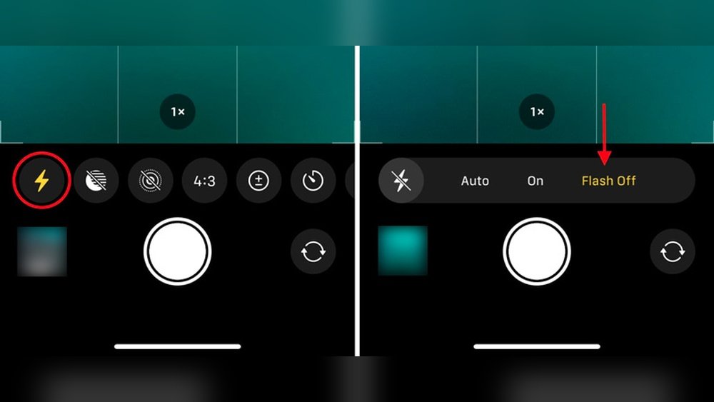 how to turn off flash on iphone camera