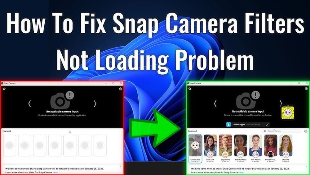 why is snap camera filters not loading